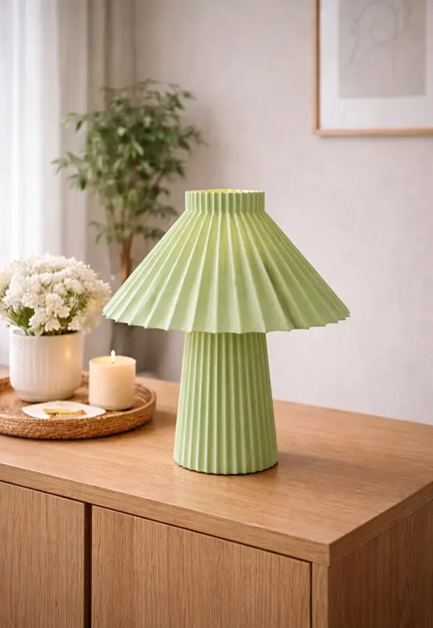 Pileli Modern Gece Lambası Yeşil