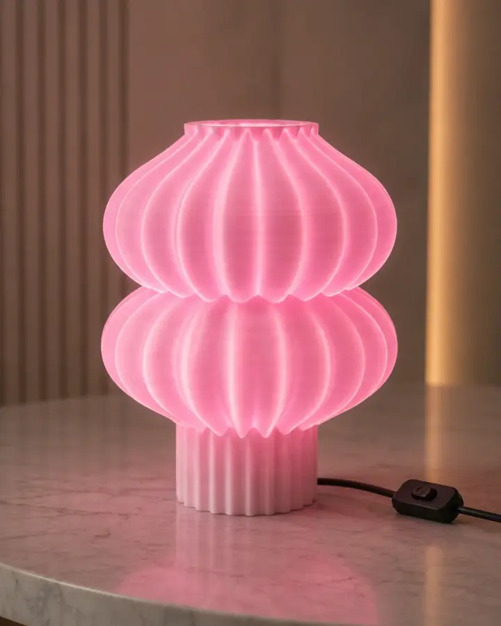 Lumora Dekoratif Abajur Pembe